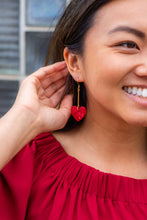 Load image into Gallery viewer, Mina Heart Earrings - Red