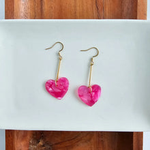 Load image into Gallery viewer, Mina Heart Earrings - Pink
