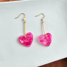 Load image into Gallery viewer, Mina Heart Earrings - Pink