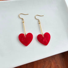 Load image into Gallery viewer, Mina Heart Earrings - Red