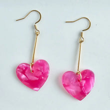 Load image into Gallery viewer, Mina Heart Earrings - Pink