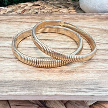 Load image into Gallery viewer, Gold Ribbed Bracelets