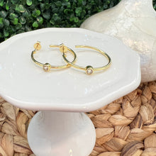 Load image into Gallery viewer, Marrin Costello Mystique White Topaz Hoop Earrings