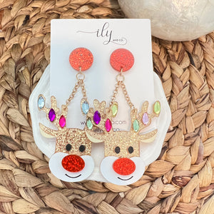 Glam Reindeer Earrings