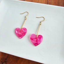 Load image into Gallery viewer, Mina Heart Earrings - Pink