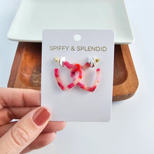 Load image into Gallery viewer, Mini Heart Hoops - Tickled Pink