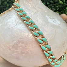 Load image into Gallery viewer, Gold and Mint Green Chain Link Necklace