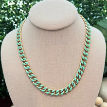 Load image into Gallery viewer, Gold and Mint Green Chain Link Necklace