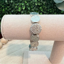 Load image into Gallery viewer, Silver Tone Stretch Disk Bracelet
