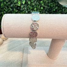 Load image into Gallery viewer, Silver Tone Stretch Disk Bracelet