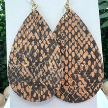 Load image into Gallery viewer, Snake Print Teardrop Earrings