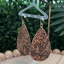Load image into Gallery viewer, Snake Print Teardrop Earrings